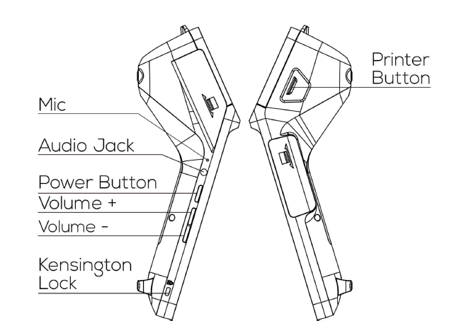 A8700 Quick Setup Guide | Line Drawing, Left & Right Side View